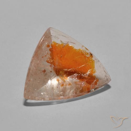 6.50 ct Multicolor Quartz With Marcasite Stone, Natural Quartz With Marcasite in Trillion Cabochon Shape for Sale