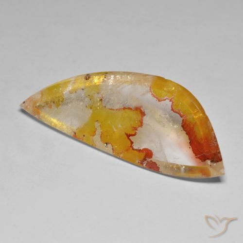 31.30ct Natural Orange-Gold Quartz With Marcasite, Fancy, Transparent