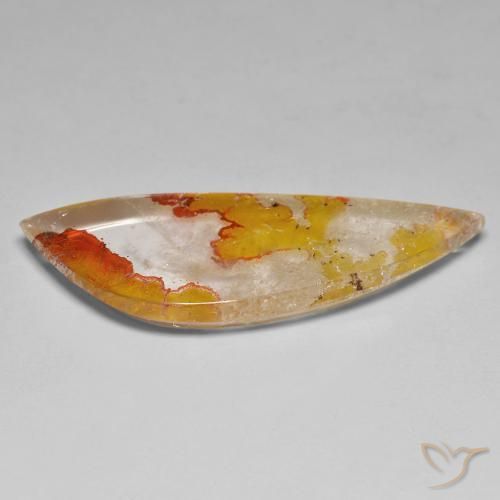 Quartz With Marcasite Gemstone in 43.8 x 17.2 mm Size for Sale, Quartz With Marcasite Stone in Orange-Gold Color