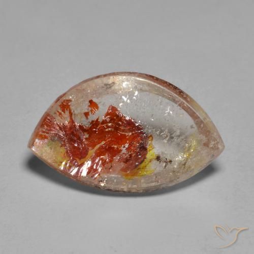 6.92 ct Multicolor Quartz With Marcasite Stone, Natural Quartz With Marcasite in Fancy Cabochon Shape for Sale