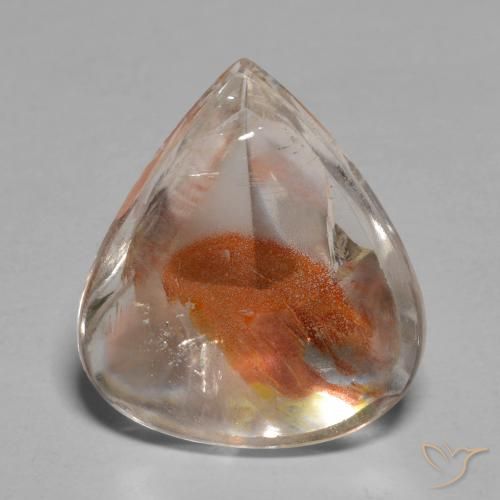 6.17 ct Multicolor Quartz With Marcasite Stone, Natural Quartz With Marcasite in Pear Cabochon Shape for Sale