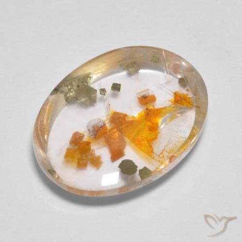 9.89ct Natural Multicolor Quartz With Marcasite, Oval, Transparent