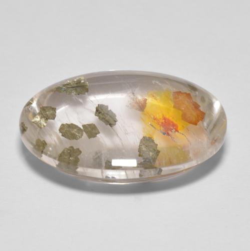 Quartz With Marcasite Gemstone in 21.1 x 15 mm Size for Sale, Quartz With Marcasite Stone in Multicolor Color