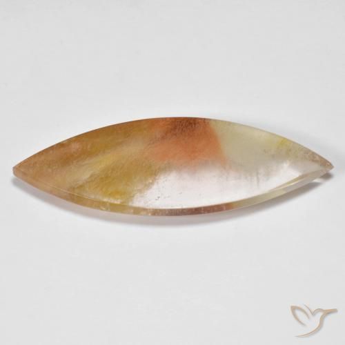 33,18ct Cabochon taglio marquise multicolore Quarzo Con Marcasite dal Brasile, Dimension 43,3 x 15,1mm, Natural Nessuna Gemstone, Transparent Clarity, 1 piece Quarzo Con Marcasite in Multicolore Color, Mohs Hardness of 7 adatto per gioielli da indossare ogni giorno, Photo A