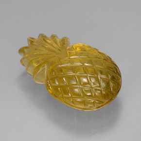 66.64 ct Yellow Quartz Gemstone, Quartz Gem in Carved Pineapple Shape for Sale.