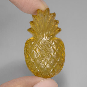 66.64 ct Yellow Quartz Stone, Natural Quartz in Carved Pineapple Shape for Sale