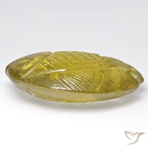Quartz Gemstone in 46 x 28.2 mm Size for Sale, Quartz Stone in Light Yellow Color
