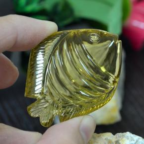 Quartz Gemstone in 44.6 x 34.6 mm Size for Sale, Quartz Stone in Lemon Color
