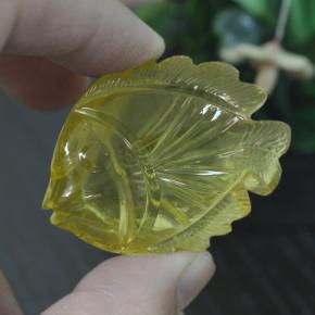 100.05 ct Yellow Quartz Stone, Natural Quartz in Carved Fish Shape for Sale