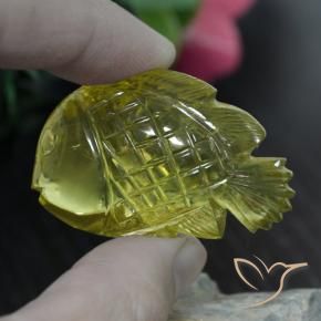 Quartz Gemstone in 38.6 x 25.2 mm Size for Sale, Quartz Stone in Medium Yellow Color