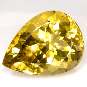126.30 ct Yellow Quartz Gemstone, Quartz Gem in Pear Facet Shape for Sale.