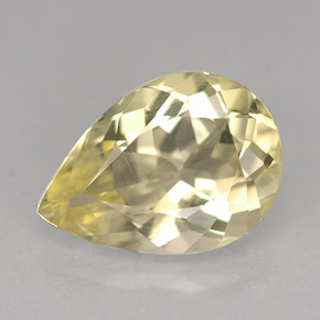 3.36 ct Yellow Quartz Stone, Natural Quartz in Pear Facet Shape for Sale