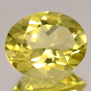 4.07 ct Yellow Quartz Gemstone, Quartz Gem in Oval Facet Shape for Sale.