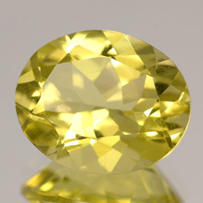 4.07 ct Yellow Quartz Stone, Natural Quartz in Oval Facet Shape for Sale