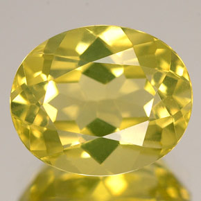 3.61 ct Yellow Quartz Gemstone, Quartz Gem in Oval Facet Shape for Sale.