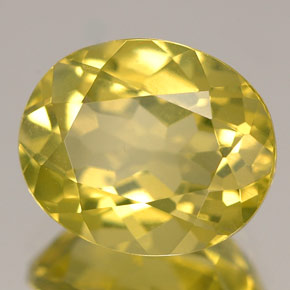 3.61 ct Yellow Quartz Stone, Natural Quartz in Oval Facet Shape for Sale