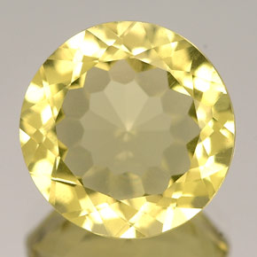 5.16 ct Yellow Quartz Gemstone, Quartz Gem in Round Facet Shape for Sale.