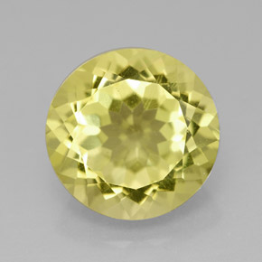 5.28 ct Yellow Quartz Gemstone, Quartz Gem in Round Facet Shape for Sale.
