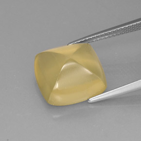 8.40 ct Yellow Quartz Gemstone, Quartz Gem in Cushion Cabochon Shape for Sale.