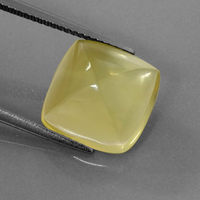 7.78 ct Yellow Quartz Gemstone, Quartz Gem in Cushion Cabochon Shape for Sale.