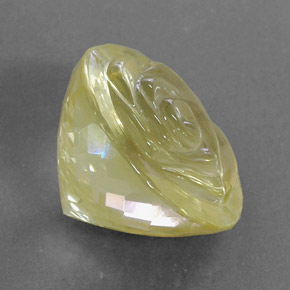 21.03 ct Yellow Quartz Stone, Natural Quartz in Carved Flower Shape for Sale