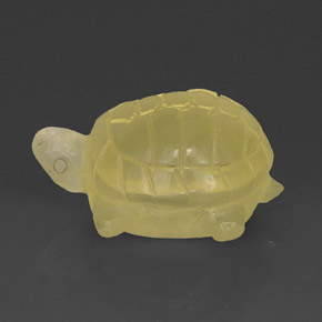 26.98 ct Yellow Quartz Gemstone, Quartz Gem in Carved Turtle Shape for Sale.