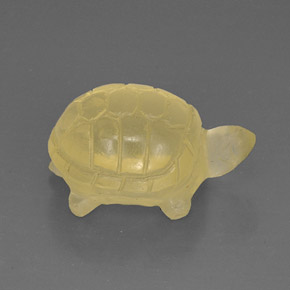 18.65 ct Yellow Quartz Gemstone, Quartz Gem in Carved Hippopotamus Shape for Sale.