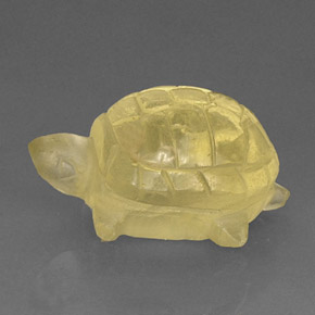 15.82 ct Yellow Quartz Gemstone, Quartz Gem in Carved Hippopotamus Shape for Sale.