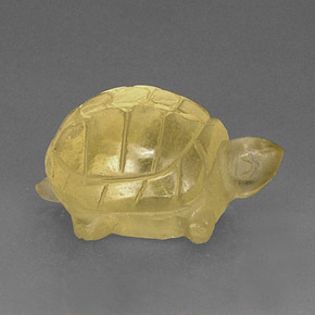 15.82 ct Yellow Quartz Stone, Natural Quartz in Carved Hippopotamus Shape for Sale