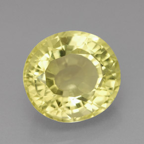 5.96 ct Yellow Quartz Stone, Natural Quartz in Oval Facet Shape for Sale