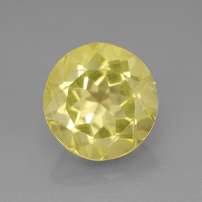 5.36 ct Yellow Quartz Gemstone, Quartz Gem in Round Facet Shape for Sale.