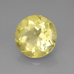 5.36 ct Yellow Quartz Stone, Natural Quartz in Round Facet Shape for Sale