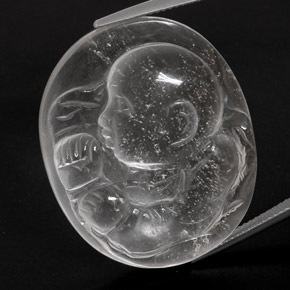64.11 ct White Quartz Stone, Natural Quartz in Carved Cameo Shape for Sale