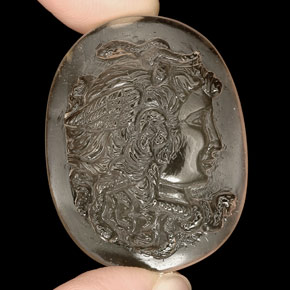 47.53 ct Yellow Quartz Gemstone, Quartz Gem in Carved Cameo Shape for Sale.