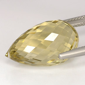 Quartz Gemstone in 19.3 x 11.5 mm Size for Sale, Quartz Stone in Lemon Color
