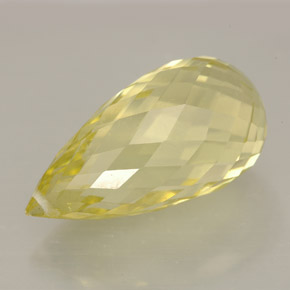 12.08 ct Yellow Quartz Gemstone, Quartz Gem in Briolette with Hole Shape for Sale.