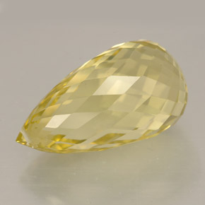 12.38 ct Yellow Quartz Gemstone, Quartz Gem in Briolette with Hole Shape for Sale.