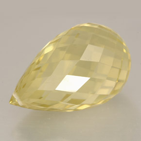 16.27 ct Yellow Quartz Gemstone, Quartz Gem in Briolette with Hole Shape for Sale.