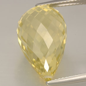 16.27 ct Yellow Quartz Stone, Natural Quartz in Briolette with Hole Shape for Sale