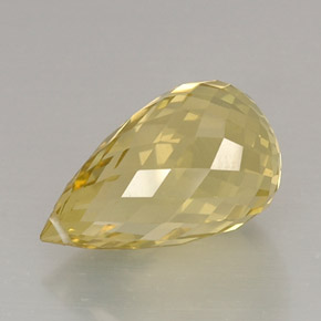 10.63 ct Yellow Quartz Gemstone, Quartz Gem in Briolette with Hole Shape for Sale.