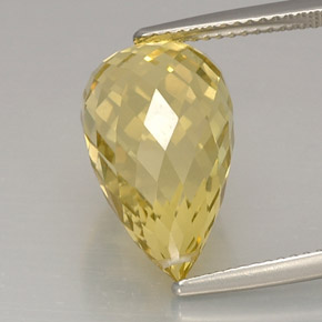 10.63 ct Yellow Quartz Stone, Natural Quartz in Briolette with Hole Shape for Sale