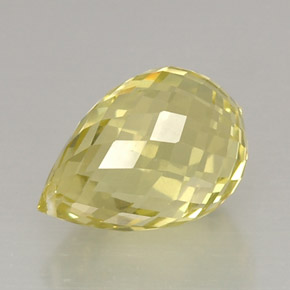 10.31 ct Yellow Quartz Gemstone, Quartz Gem in Briolette with Hole Shape for Sale.