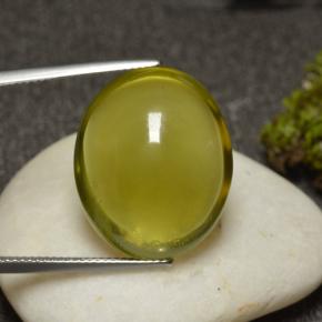 29.76 ct Green Quartz Gemstone, Quartz Gem in Oval Cabochon Shape for Sale.