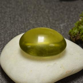 29.76 ct Green Quartz Stone, Natural Quartz in Oval Cabochon Shape for Sale