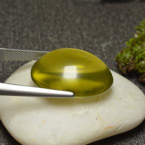 Quartz Gemstone in 22.3 x 18.3 mm Size for Sale, Quartz Stone in Yellowish Green Color