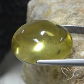 Quartz Gemstone in 22.6 x 18.5 mm Size for Sale, Quartz Stone in Warm Earthy Green Color