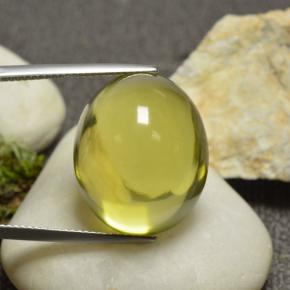Warm Forest Green Quartz Gem - 32.9ct Oval Cabochon (ID: 253456)