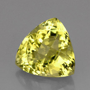 19.34 ct Yellow Quartz Gemstone, Quartz Gem in Trillion Checkerboard Shape for Sale.