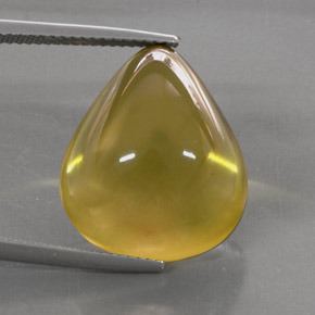 22.07 ct Yellow Quartz Gemstone, Quartz Gem in Pear Cabochon Shape for Sale.