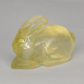 32.44 ct Yellow Quartz Stone, Natural Quartz in Carved Rabbit Shape for Sale